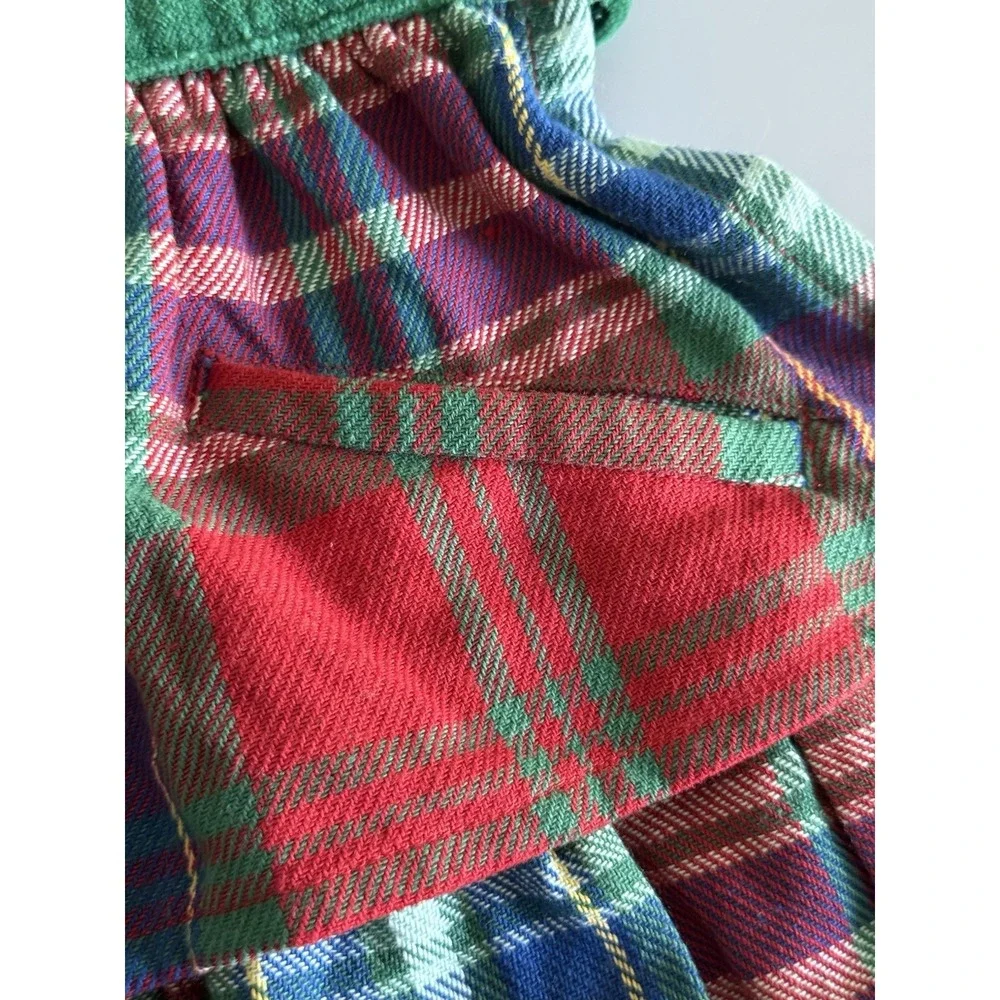 Sur La Table Apron Plaid Ruffle Christmas Holiday Tartan Velvet Trim Smallish